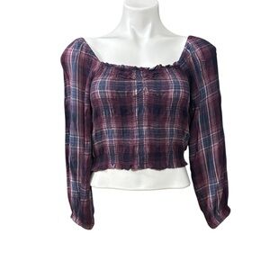 American Eagle plaid crop top size small